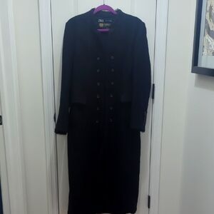 Zara Black Trench Coat Classic Longline Design